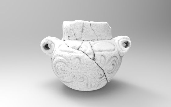 古代土器　　双耳壷　　押形多様図 代引き不可】 古代土器 双耳壷 押形多様図 工芸品 - 工芸品